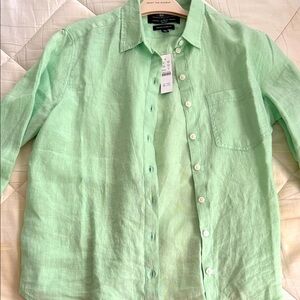 J.Crew mint green linen women’s shirt